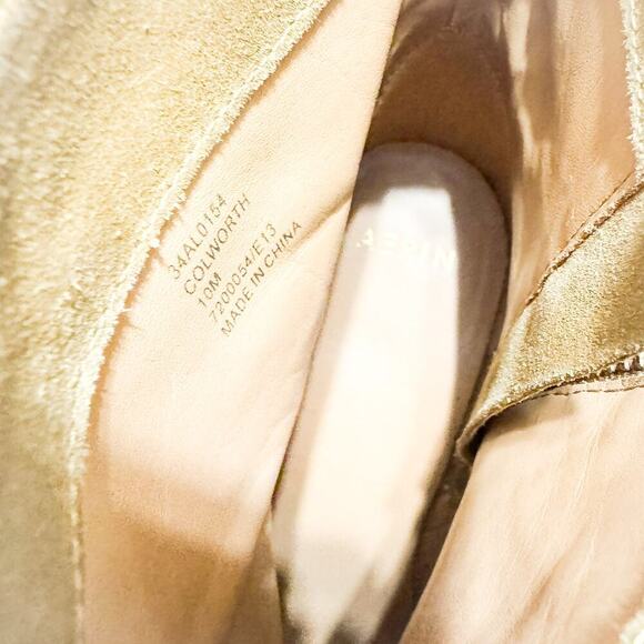 Aerin Colworth Tan Suede Leather Ankle Heeled Block Bootie Size 10 NWOB - Picture 4 of 6